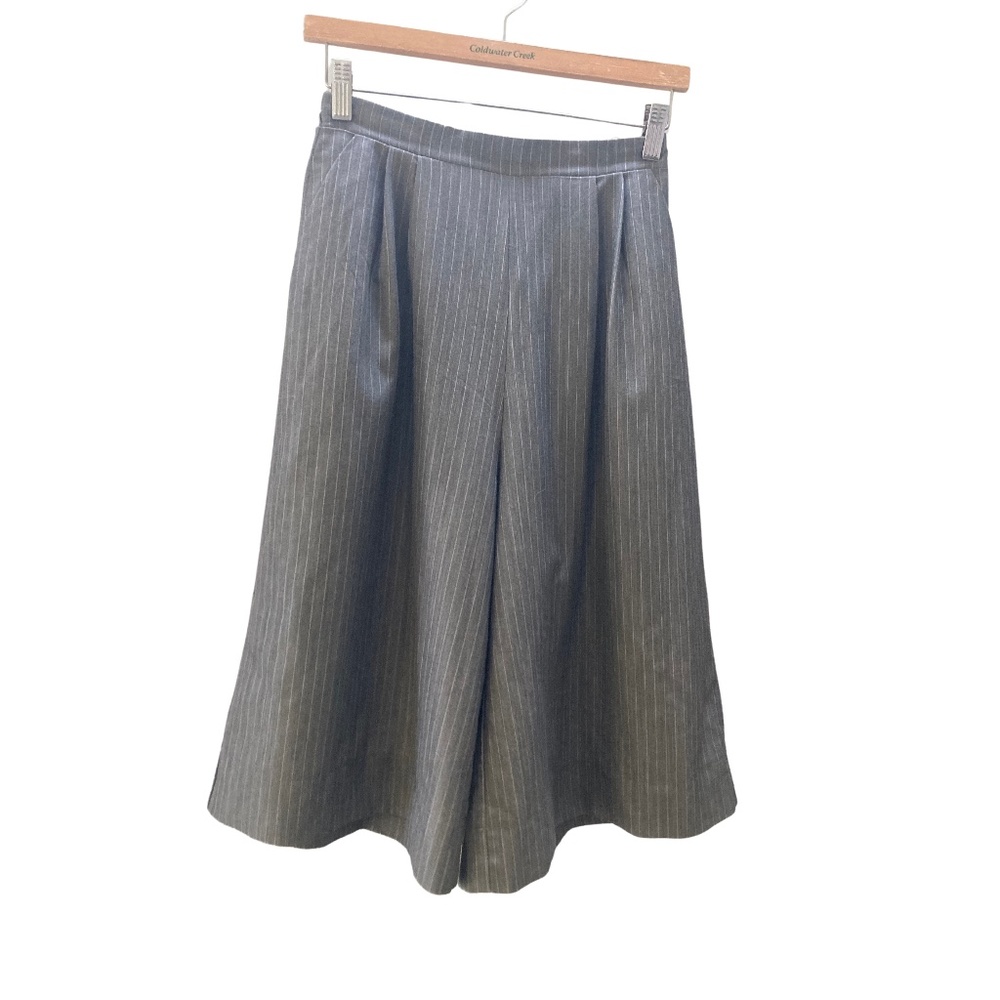Gray Pinstrip Gaucho / Culotte Pants - Small